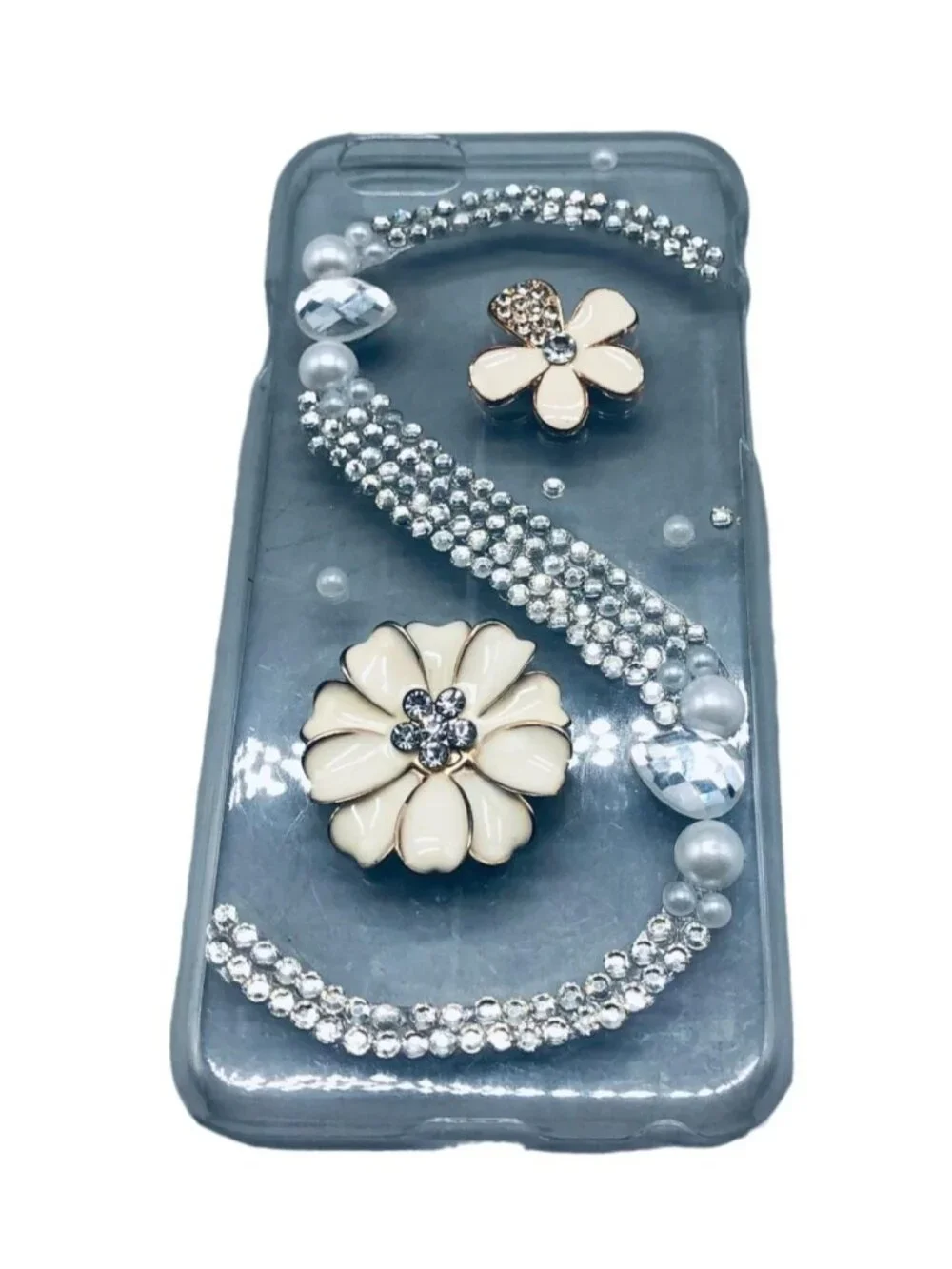 Phone case 6s embellished floral bling clear READ